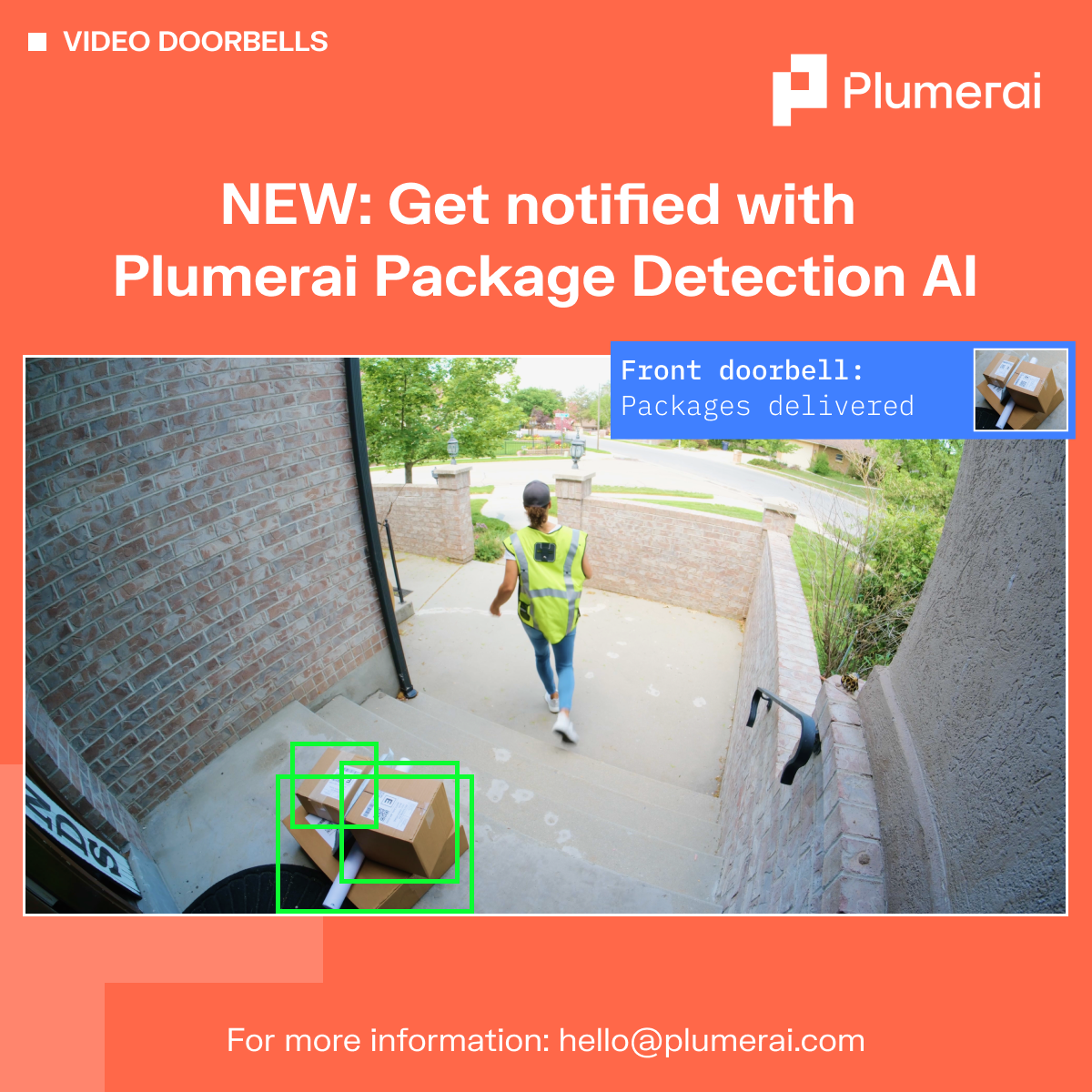 Get notified with Plumerai Package Detection AI